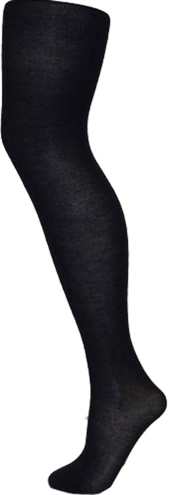 Silky Women's Black 300 Denier Opaque Warm Fleece Tights - Medium