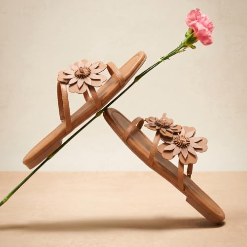 Image of LACIKOSZ Flower Flat Sandals for Women Calla Lily Sandals