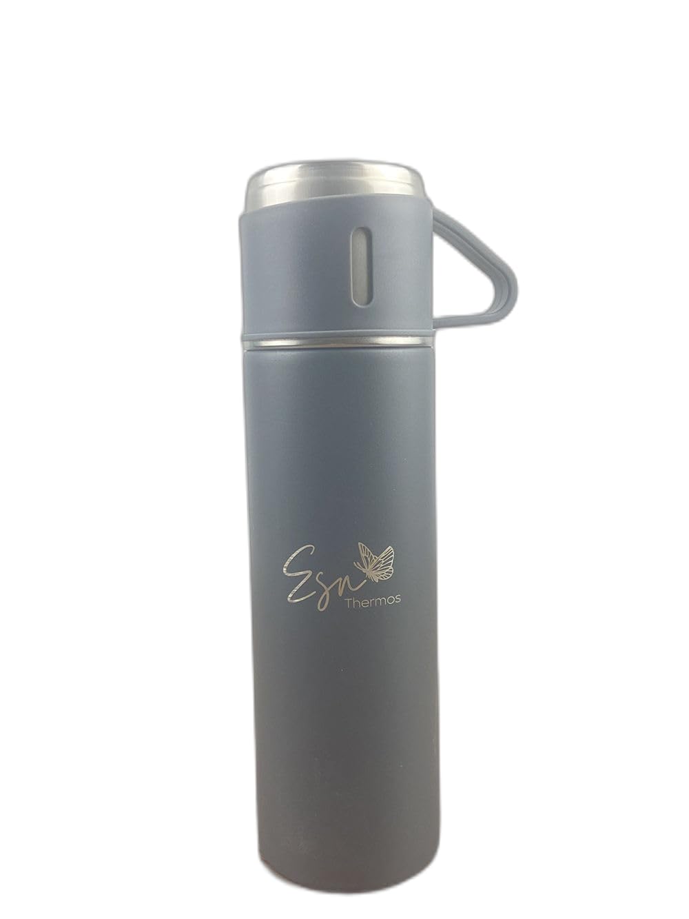 Esin LifeStainless Steel Thermo, thermos cup for hot drinks and cold drinks for travel and, picnics 500ml/16.9oz quality coffee, tea and water bottle. (Grey)