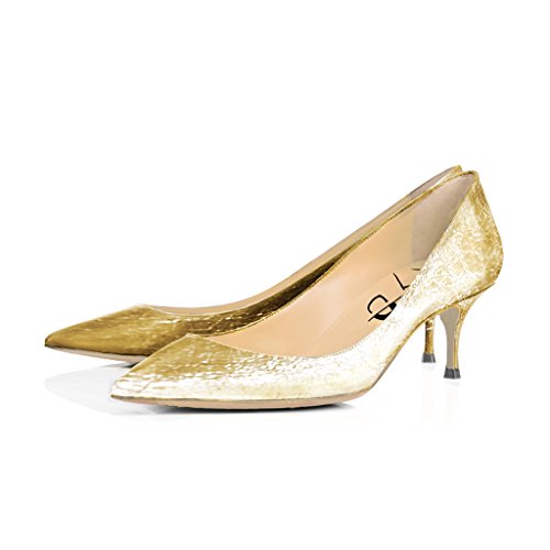 XYD Office Event Dress Pumps Pointed Toe Kitten Low Heels Slip On Comfortable Shoes for Women