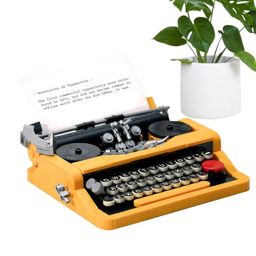 Bexdug Juego de construcción de máquina de Escribir para Adultos, Bloque de construcción de Juguete para máquina de Escribir - Juego de construcción de Modelos de máquinas de Escribir clásicas,Modelo
