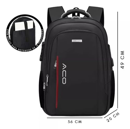 Mochila Masculina Notebook Viagem Impermeável Grande Reforçada Anti Furto Para Faculdade Trabalho Es