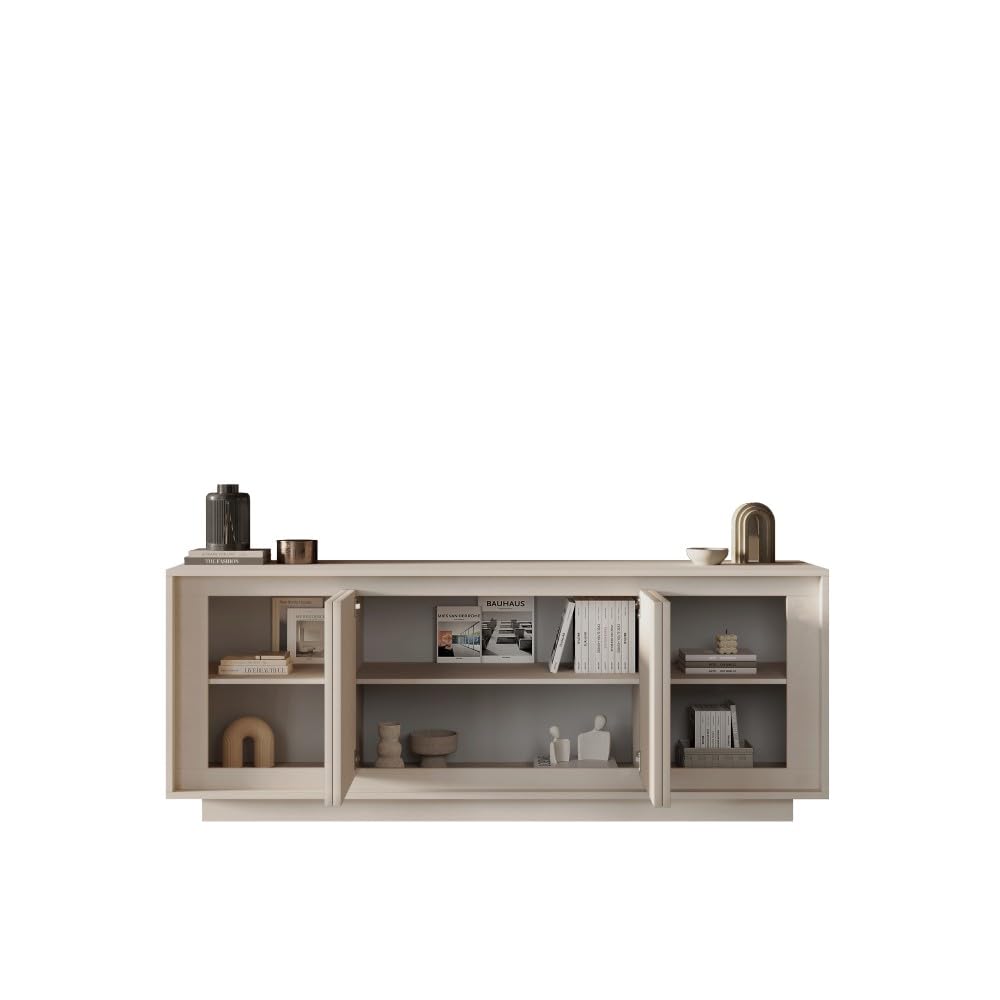 Web Convenienza Madia con 4 Ante Made in Italy – Credenza Contenitore Collezione Sky per Soggiorno Cucina Ingresso Sala da Pranzo Mobile Design Moderno Originale - Cashmere