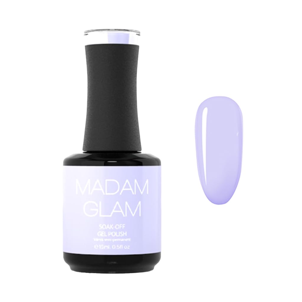 Madam Glam - Lavender Shade Blissfully Yours 15ml I 0.5 fl oz - Long-Lasting Creme Formula - UV/LED Gel Polish - Vegan & Cruelty-Free, Hema-Free