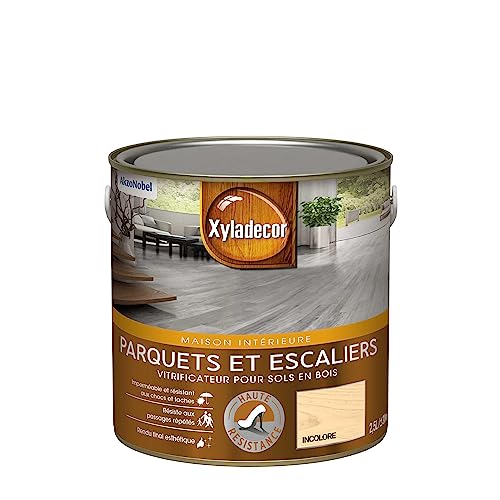 Xyladecor - Vitrificateur pour Sols Intérieurs en Bois Toutes Pièces - Parquets et Escaliers - Haute Résistance - Couleur : Mat Incolore - Quantité : 2,5L - 5324768