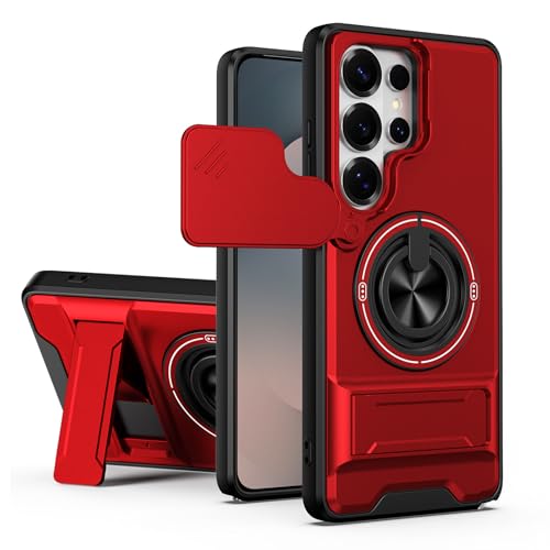 Étui portefeuille Samsung S26 Plus rouge, coque support pour votre quotidien