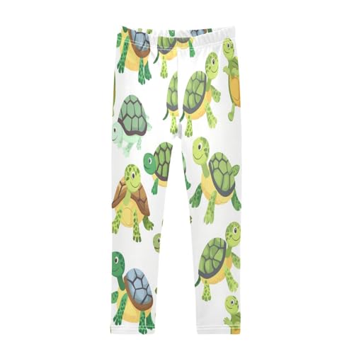 Toddler Girls Leggings Printed Yoga Pants Leggings Green Turtle for Kids