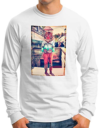 T-shirt manches longues OM3 avec motif imprimé Wild Animal Head de taille XL