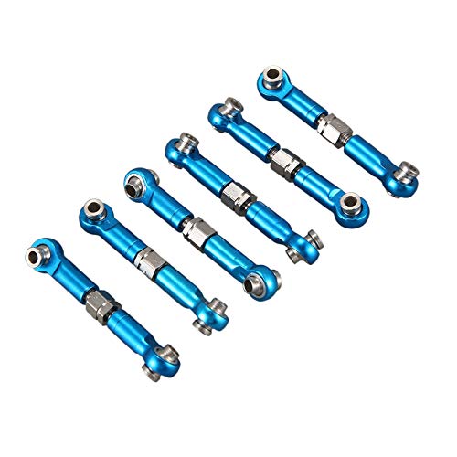RETYLY 6Pcs Adjustable Metal Linkage Pull Rod Front/Rear Link for A949 A959 A969 A979 K929 RC Car Upgrade Spare,Blue