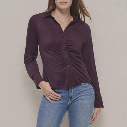 Image of Calvin Klein Women's Collar Soft Sinched Micro Suede