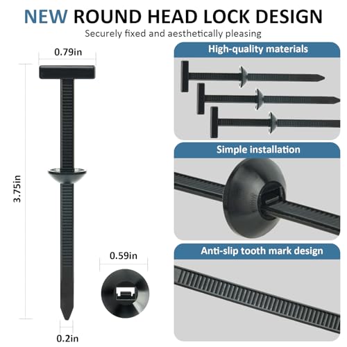 50PCS Nylon Universal Cable Tie Buckle, Self-Locking Retainer Fasteners, Cable Tie Buckle Zip Tie For Bumper Fender License Plate Plastic Panels, Zip Tie Buckles Substitutable Fender Clips ZKENIRD - Image 3