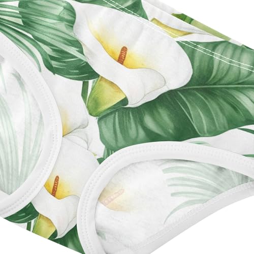 Botanical White Calla Lilies Green Leaves Girls Underwear Toddler 2t Cotton Little Girl Panties Fun Kids Undies Briefs4