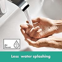 hansgrohe Vivenis - Waschtischarmatur mit Zugstangen-Ablauf, Wasserhahn Bad mit Auslauf Höhe 80 mm, Mischbatterie Waschbecken wassersparend (EcoSmart), Chrom, 75010000 – Ansicht 3