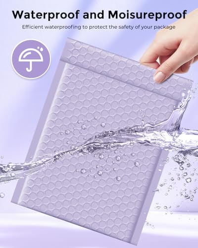 Image of Metronic Bubble Mailers 6x10 Inch 100 Pack Lilac Purple Padded Envelopes | Usable Size 6x9 inch Waterproof Bubble Envelopes Bulk for Small Business Self-Seal Padded Mailers for Jewelry #0