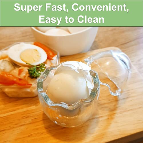 Glass Magic Egg Peeler, Improved Design, Durable, Egg Separators, Eggshell Remover For Hard Boiled Eggs Shell Removal, Easy Eggshell Shaker, Saves Time, Super Convenient #TOP1