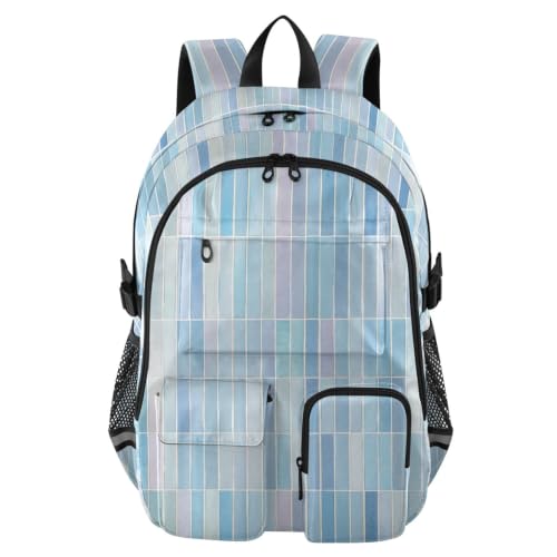 Mochilas para laptop de 17.5 pulgadas con rayas azules y oficina