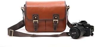 BV & Jo Large Waterproof Vintage PU Leather DSLR Camera Bag Cross Body Portable Case Compatible with DSLR with 2 lenses For Canon EOS 4000D 2000D,1300D,1200D,250D,200D,800D,750D 700D 650D,80D,77D 70D 7D 6D, Nikon D3500 D3400 D3300 D7200 D7500 D5600