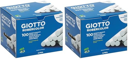 GIOTTO 538800 Robercolor-Kreide, weiß, 100 Stück Packung (Packung mit 2)
