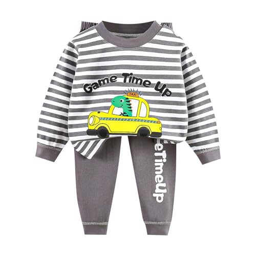 Schlafanzug Set Jungen Langarm Top Hose Zweiteiler Bequem...