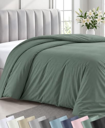California Design Den Luxury Twin XL Duvet Cover, Sage Green