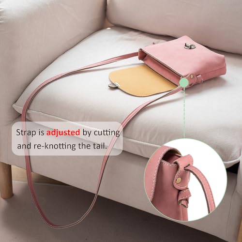 LaRechor Kleine Umhängetasche Damen mit Sicher Schloss, Vegan Leder Handtasche Mini Mädchen Teenager Frauen Tasche zum Umhängen (Pink)