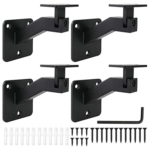Soportes de pasamanos RealPlus giratorios y regulables en acero negro 2