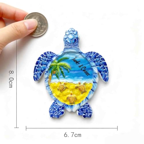 Imán decorativo de tortuga marina 3D para refrigerador miniatura 2
