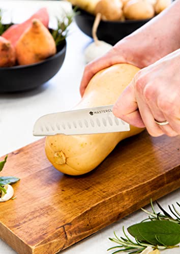 MasterClass Santokumesser, Edgekeeper rostfreier Stahl Selbstschärfendes Santokumesser, 12 cm (5"), Schalenverpackung, Schwarz – Ansicht 6