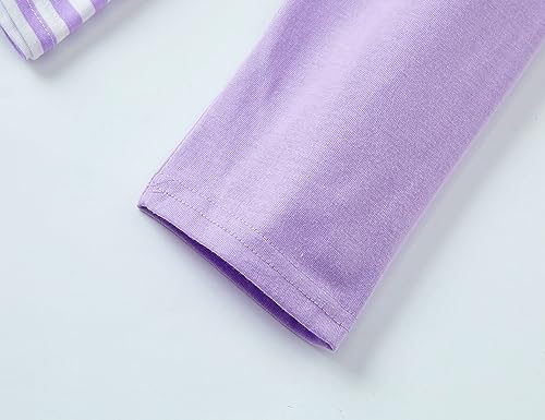 Cozchique Pajamas For Girls Size 6-16 Pants & Long Sleeve Jammies Glitter Heart & Stripe Tween/Teens Fall Cloths Set4