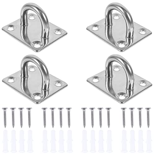 PRETYZOOM Sturdy Ceiling Hooks in 4 Pieces Made of Stainless Steel for Ceiling Fan Hammock Chime Hanging