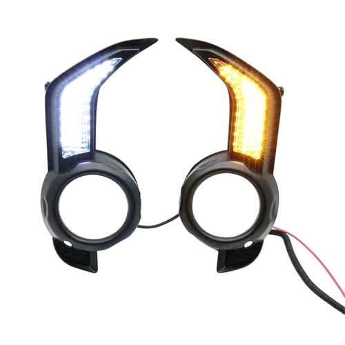 Riloer Fog Light Bezel Set with LED DRL Daytime Running Lights, 3-in-1 Function Fog Lamp Bezel Dynamic Sequential Amber Turn Signal, Compatible with Toyota 4Runner 2013-2021