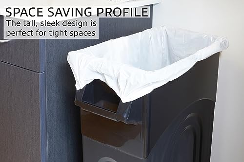 United Solutions Highboy Waste Container, Space Saving Profile & Easy Bag Removal for Indoor or Outdoor use, Black (TI0032) - Thumbnail 2