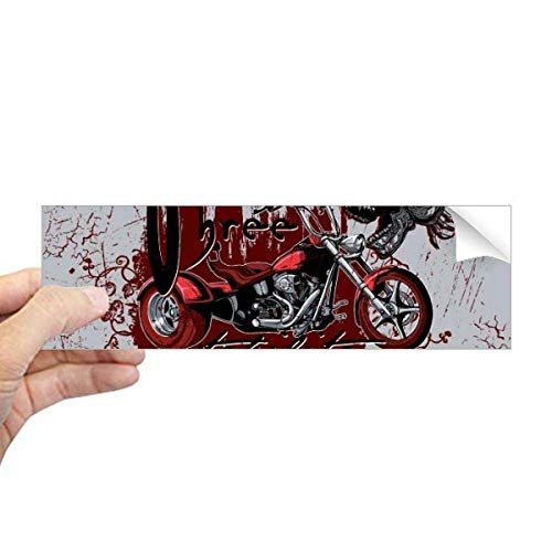 Adhesivo rectangular de moto y esqueleto para ventana y portatiles graffiti street