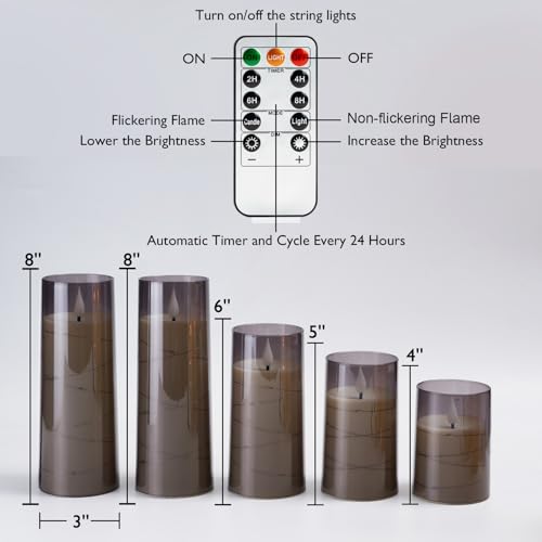 Image of Homemory Flickering Flameless Candles, LED Pillar Candles with Remote