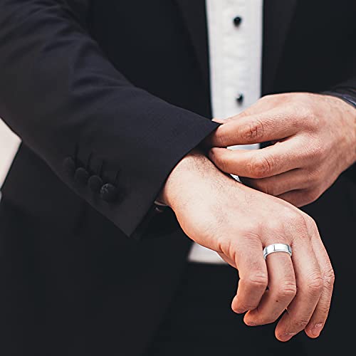 Boston Bay Diamonds Silver Cobalt Chrome Unisex Comfort Fit Mens Wedding Band or Fashion Ring - 6mm & 7mm - Choice of Style2