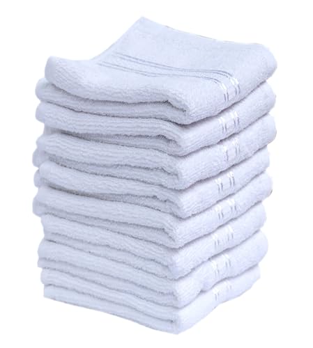 Image of Space Fly White Color 500 GSM Cotton Face Towel for Women | Soft Towel for Face | Baby face Towels Newborn | Soft Hand Napkins for Women | Small Towel | Face Towel Set (25 x 25, 2)