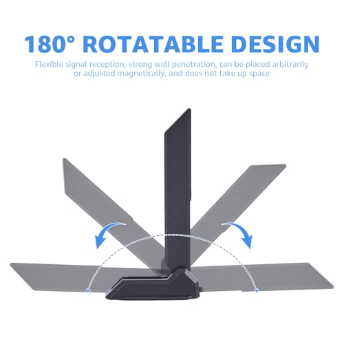 WiFi 6E Tri-Band 2.4GHz 5.8GHz 6GHz Wifi Antenna Booster Magnetic Base Antenna Aerial for PC Desktop Computer ASUS ROG Strix Gaming Motherboard Tri Band Hotspot Network Range Extender Booster Black