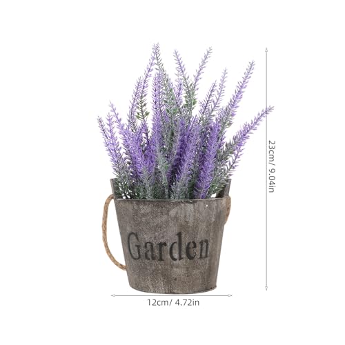 Planta artificial morada en maceta de madera y plástico para decoración de bodas y oficinas 3