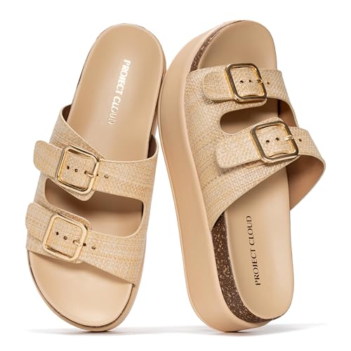 Image of Project Cloud Platform Sandals Women - Plush & Soft Insole Wedge Slides for Women Footwear - Beach Essential Wedge Sandals for Women 2026 (Softy)