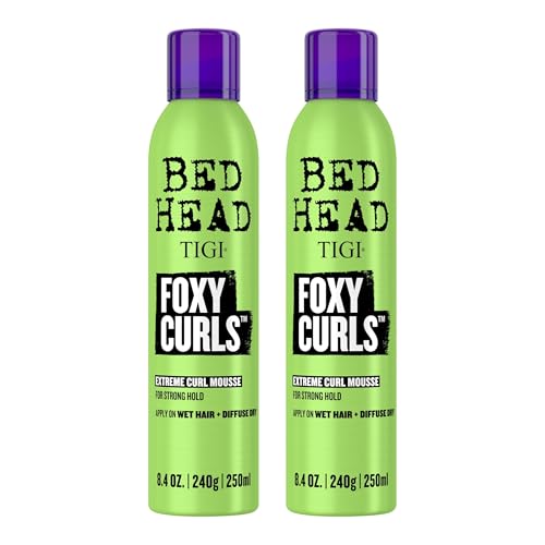 Bead Head by TIGI Foxy Curls Curly Hair Mousse for Strong Hold - For Frizzy & Curly Hair - With Anti-Frizz & Heat Protection - Use on Wet Hair - Premium Hair Care Products - 8.4 oz (2 Pack)