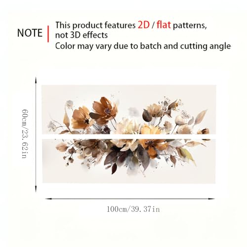 Image of Vintage Watercolor Floral Desk Sticker, Boho Botanical Desktop Decor, Waterproof Table Surface Protector for Home Office, 39.37x23.62 Inch