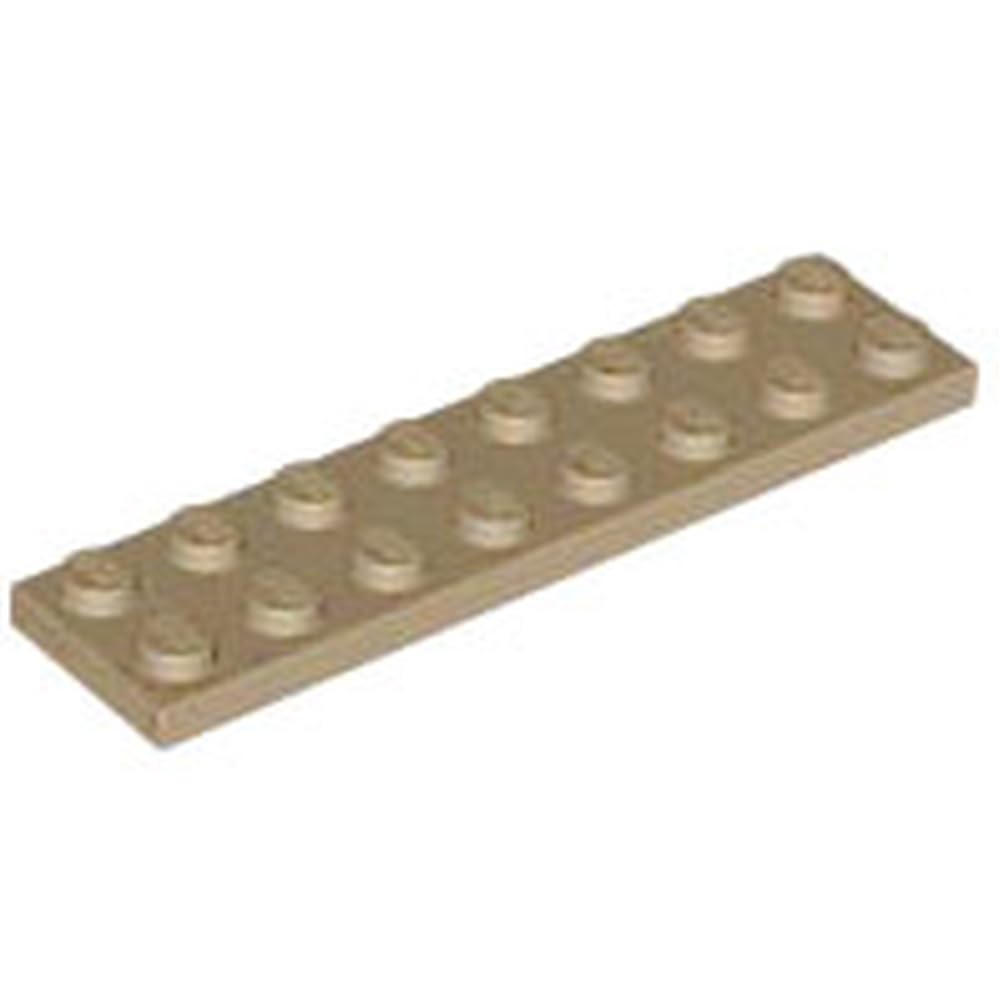 LEGO Plate 2 x 8, Part 3034 (Dark Tan, 2, count) โ image 1