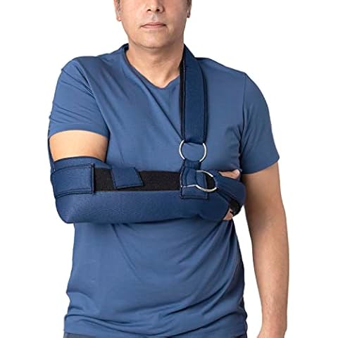 ORTONES | Arm sling for immobilising the arm shoulder | Sling | Right left | One size fits all | Colour: blue Cover