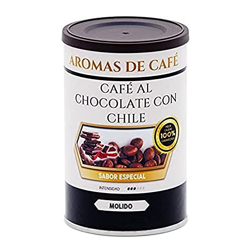 Aromas de Café - Café en Grano - Café de Chili y Chocolate - Formato de 100 gramos - Café 100% Arábico con Intensidad Intermedia - Aroma Natural y Sabor a Chocolate con toque Picante