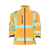 (ヨーコ) Yoko メンズ 高視認性 夜光/蛍光/光反射 防水・通気性 ハイビズソフトシェルセーフティージャケット 安全反射ジャケット 夜光・蛍光セーフティーコート 作業服上着 道路工事・建設・警備 ワークウェア 男性用 (M) (蛍光オレンジ)