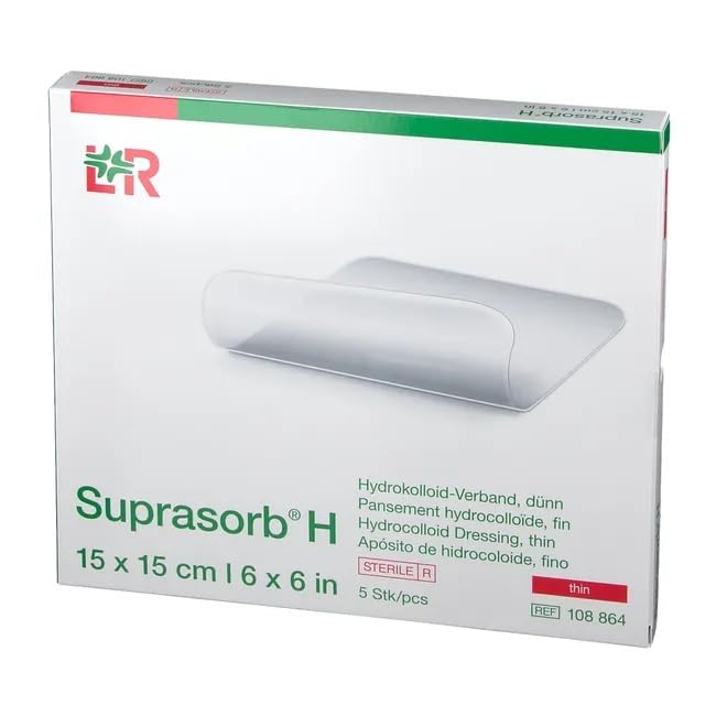 Suprasorb H Lot de 5 pansements hydrocolloïdes fins 15 x 15 cm