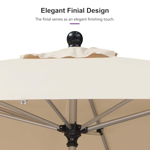 Image of PURPLE LEAF Patio Umbrella 4' x 6' Rectangle Tilt Market Umbrella Khaki