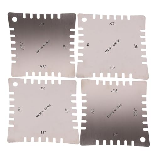 JEWEDECO 4本 セット ギター ゲージ ギター ツール ギター ラジアス ゲージ 測定 ツール ギター フレットボード 定規 フレット ロッカー 定規 ギター 定規 ゲージ ギター メジャー