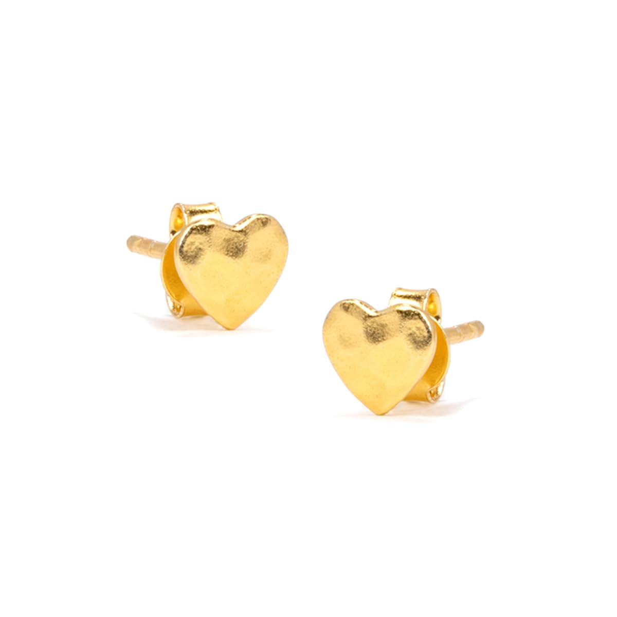 by CaratLane Take My Heart Stud Earrings Crafted in Gold Plated 925 Silver for Women-image-13