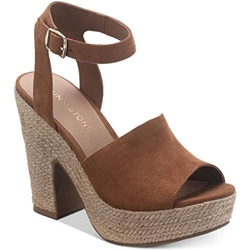 Sun + Stone Womens Fey Faux Suede Ankle Strap Heels